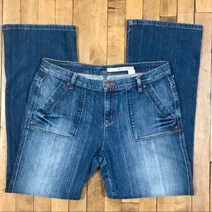 DKNY High Rise Straight Mom Jeans Sz 14 Buttons